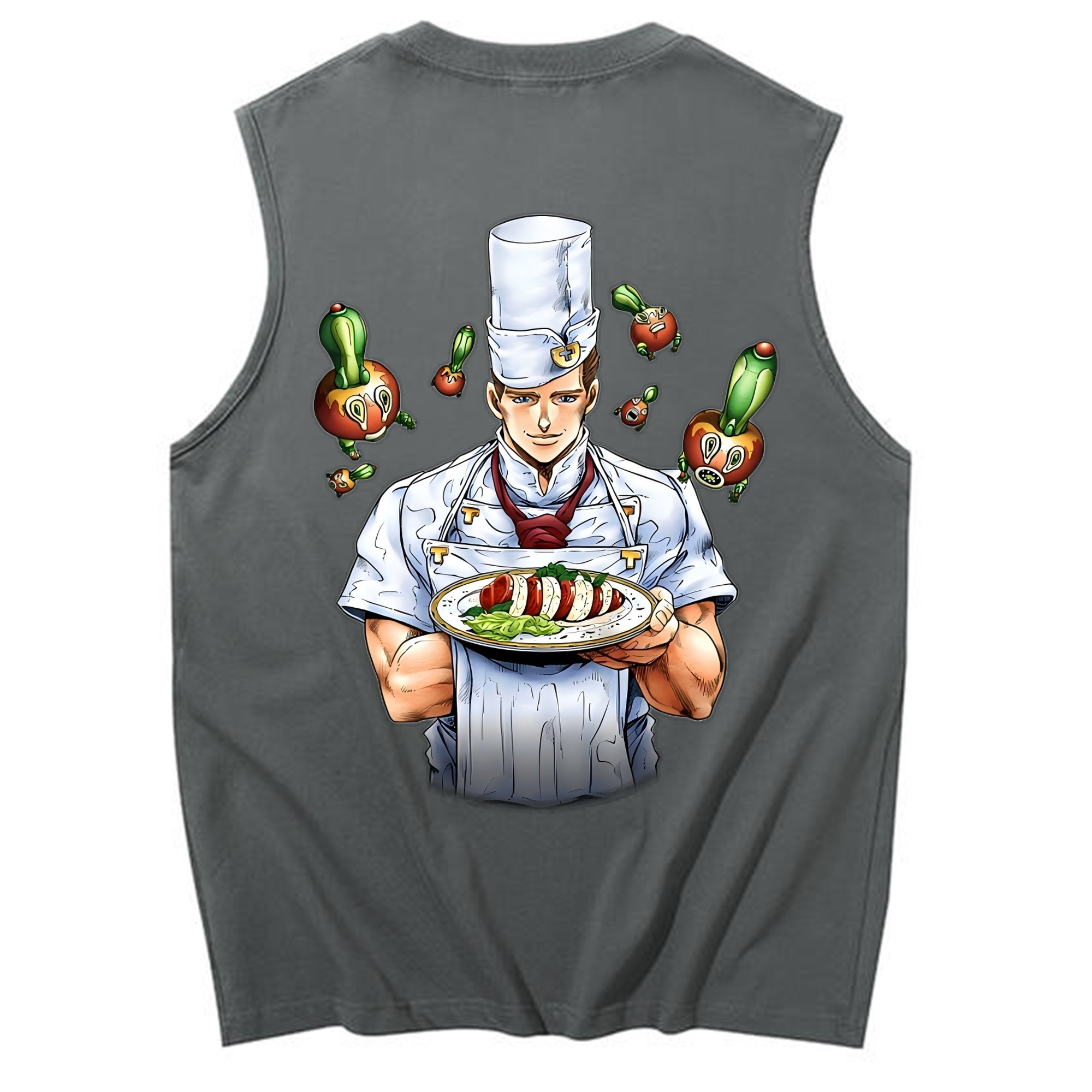 （画像用） ジョジョの奇妙な冒険 Tonio Trussardi JoJo's Bizarre Adventure トニオ?トラッサルディ コットン100％タンクトップ（背面プリント）